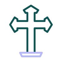 cristão ícone duocolor verde roxa cor Páscoa símbolo ilustração. vetor
