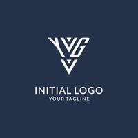 yg triângulo monograma logotipo Projeto Ideias, criativo inicial carta logotipo com triangular forma logotipo vetor