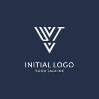 ut triângulo monograma logotipo Projeto Ideias, criativo inicial carta logotipo com triangular forma logotipo vetor