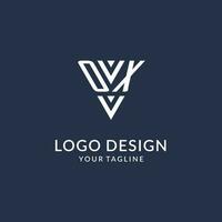 boi triângulo monograma logotipo Projeto Ideias, criativo inicial carta logotipo com triangular forma logotipo vetor
