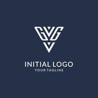 gg triângulo monograma logotipo Projeto Ideias, criativo inicial carta logotipo com triangular forma logotipo vetor