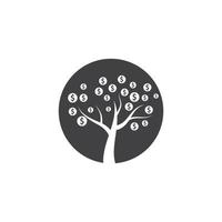 dinheiro árvore logotipo ícone vetor ilustração