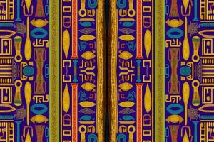 étnico ikat egípcio hieróglifos padronizar. abstrato tradicional folk Antiguidade tribal gráfico linha. textura têxtil tecido étnico egípcio padrões vetor. ornamentado elegante luxo vintage retro estilo. vetor