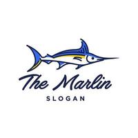 azul marlin logotipo. fresco e único moderno azul marlin logotipo modelo. ótimo para usar Como seu no mar pescaria atividade evento logotipo. vetor