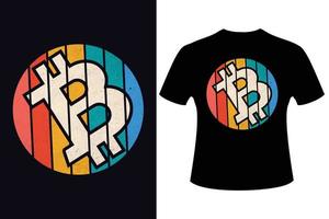 retro criptografia bitcoin camiseta Projeto bitcoin t camisa Projeto vetor