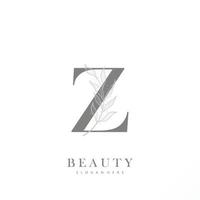 carta z logotipo floral logotipo Projeto. logotipo para mulheres beleza salão massagem Cosmético ou spa marca vetor