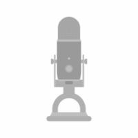 ilustração do ícone de podcast radio. dispositivos de estúdio de gravação de microfone de yeti azuis. elemento de design isolado de radiodifusão de notícias, rádio e televisão. tema de podcast, mídia e entretenimento vetor