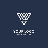 não triângulo monograma logotipo Projeto Ideias, criativo inicial carta logotipo com triangular forma logotipo vetor