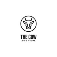 vetor cabeça do uma vaca dentro uma círculo logotipo Projeto conceito para estoque subindo, carne laticínios Fazenda e Comida