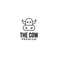 vetor cabeça do uma vaca dentro uma círculo logotipo Projeto conceito para estoque subindo, carne laticínios Fazenda e Comida