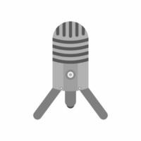 microfone USB. produzindo uma rica gravação de áudio para qualquer aplicação. ícone de microfone de podcast isolado no fundo branco. webcast logotipo do conceito de registro de áudio. ilustração em vetor chiqueiro plano