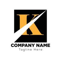 design de logotipo de letras iniciais modernas de letras k abstratas vetor