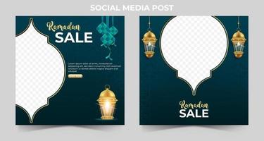 banner de marketing de venda do Ramadã. modelo de postagem de mídia social editável com foto para promoção. vetor