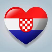 coração com ilustração do símbolo da bandeira da Croácia vetor