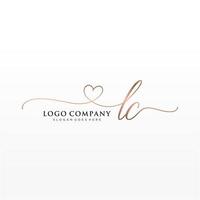 inicial lc feminino logotipo coleções modelo. caligrafia logotipo do inicial assinatura, casamento, moda, joalheria, butique, floral e botânico com criativo modelo para qualquer companhia ou negócios. vetor