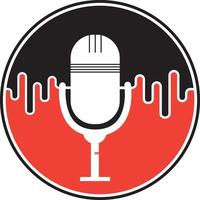 podcast som onda logotipo modelo vetor. podcast pulso logotipo coração ritmo médico vetor