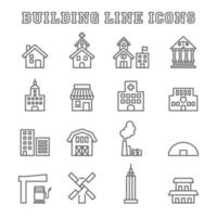 ícones de linha de construção