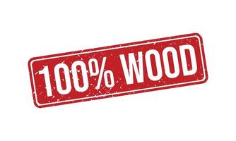 100 por cento madeira borracha carimbo vetor