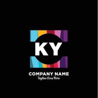 ky inicial logotipo com colorida modelo vetor