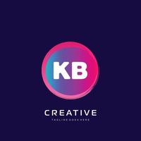 kb inicial logotipo com colorida modelo vetor. vetor
