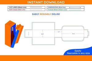 vinho garrafa caixa morrer cortar modelo e 3d embalagem caixa caixa dieline e 3d caixa vetor