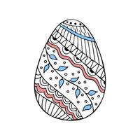 mão desenhado cor rabisco Páscoa ovo. vetor ovo com ornamento.