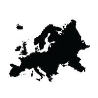 Europa continente mapa. Preto mapa do Europa. vetor