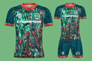 maquete de design de camiseta esportiva de camisa de futebol para clube de futebol vetor