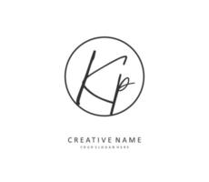 kp inicial carta caligrafia e assinatura logotipo. uma conceito caligrafia inicial logotipo com modelo elemento. vetor