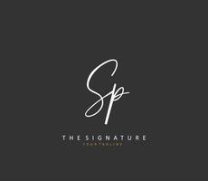 sp inicial carta caligrafia e assinatura logotipo. uma conceito caligrafia inicial logotipo com modelo elemento. vetor