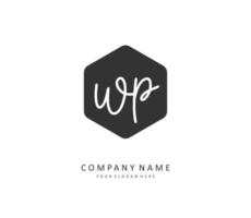 wp inicial carta caligrafia e assinatura logotipo. uma conceito caligrafia inicial logotipo com modelo elemento. vetor