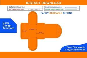 joalheria caixa dieline modelo e 3d caixa Projeto cor Projeto modelo vetor