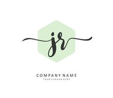 jr inicial carta caligrafia e assinatura logotipo. uma conceito caligrafia inicial logotipo com modelo elemento. vetor