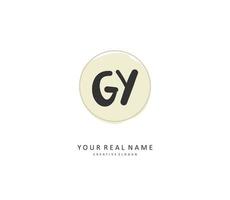 Gy inicial carta caligrafia e assinatura logotipo. uma conceito caligrafia inicial logotipo com modelo elemento. vetor