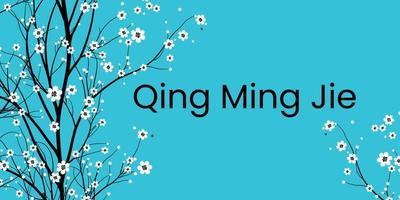qing ming festival ou varrer tumba dia. qing ming jie chinês festival do puro claro. vetor ilustração.