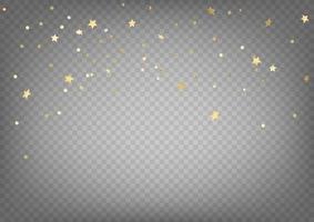 confete dourado vector clipart. luxo voando confete dourado e estrelas isoladas em fundo transparente