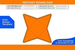 Estrela envelope dieline modelo e 3d envelope Projeto vetor