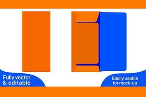 banco depósito envelope ou Duplo cupom envelope dieline modelo 3d caixa vetor
