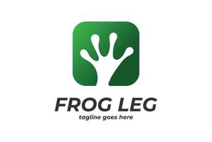 simples minimalista quadrado verde rã braço perna mão logotipo Projeto vetor
