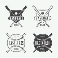 logotipos de beisebol vintage, emblemas, crachás e elementos de design. ilustração vetorial vetor
