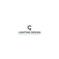 lâmpada em carta logotipo Projeto c vetor
