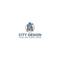 ns carta cidade logotipo Projeto modelo vetor