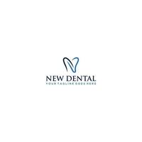 carta n dental logotipo Projeto silhueta vetor ilustração