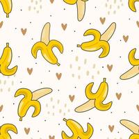 banana amarela fresca bonito padrão sem emenda em fundo branco. design infantil para roupas de bebê, papel de parede, roupa de cama, têxteis, arte na parede do berçário e cartão. ilustração vetorial, repetindo a decoração. vetor