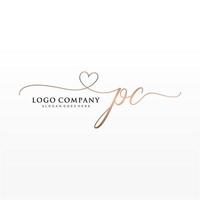 inicial pc feminino logotipo coleções modelo. caligrafia logotipo do inicial assinatura, casamento, moda, joalheria, butique, floral e botânico com criativo modelo para qualquer companhia ou negócios. vetor