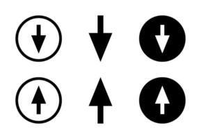 seta para cima e para baixo design definir vetor livre