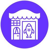 peixe fazer compras vetor ícone estilo