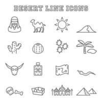 ícones de linha de deserto vetor