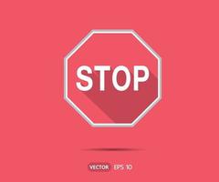 ícone de sinal de parada de trânsito, ilustração vetorial de logotipo vetor