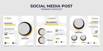 webinar sobre modelos de postagem de história em mídia social vetor